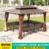 Picture of Four-Post Gazebo with Galvanised Steel Roof, Villa Garden Terrace Sun and Rain Shelter