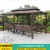 Picture of Four-Post Gazebo with Galvanised Steel Roof, Villa Garden Terrace Sun and Rain Shelter