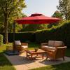 Picture of Commercial Roman Patio Umbrella, Large Outdoor Shade for Balcony, Garden and Market Stalls