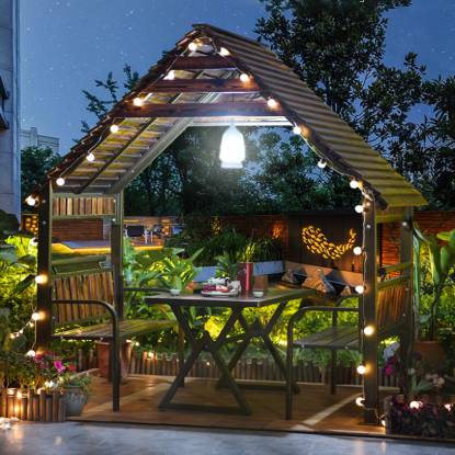 Picture of Portable Four-Corner Solid Timber Garden Gazebo for Homes, Guesthouses and Farm Stays