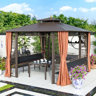 Aluminium Alloy Gazebo for Villa Garden, Sun Shade Pavilion, Chinese Style Terrace and Rooftop Canopy
