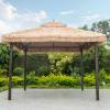 Picture of Outdoor Gazebo with Faux Thatched Straw Roof, Shade Shelter for Courtyard and Guesthouse
