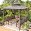 Picture of Large Gazebo Canopy with Galvanised Steel Roof, Garden Terrace Sun and Rain Shelter