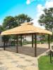 Picture of Outdoor Gazebo with Faux Thatched Straw Roof, Shade Shelter for Courtyard and Guesthouse