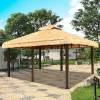 Picture of Outdoor Gazebo with Faux Thatched Straw Roof, Shade Shelter for Courtyard and Guesthouse