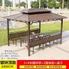 Picture of Large Gazebo Canopy with Galvanised Steel Roof, Garden Terrace Sun and Rain Shelter