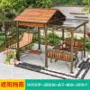 Picture of Outdoor Carbonised Timber Gazebo with Swing Daybed, Patio Garden Sun Shelter