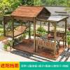 Picture of Outdoor Carbonised Timber Gazebo with Swing Daybed, Patio Garden Sun Shelter