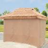 Picture of Outdoor Gazebo with Faux Thatched Straw Roof, Shade Shelter for Courtyard and Guesthouse