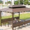 Picture of Large Gazebo Canopy with Galvanised Steel Roof, Garden Terrace Sun and Rain Shelter
