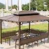 Picture of Large Gazebo Canopy with Galvanised Steel Roof, Garden Terrace Sun and Rain Shelter