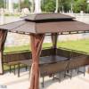 Picture of Large Gazebo Canopy with Galvanised Steel Roof, Garden Terrace Sun and Rain Shelter