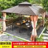 Picture of Large Gazebo Canopy with Galvanised Steel Roof, Garden Terrace Sun and Rain Shelter