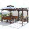 Picture of Outdoor Aluminium and Treated Timber Pergola with Grape Trellis for Garden and Terrace