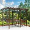 Picture of Outdoor Carbonised Timber Grape Pergola, Rot and Water Resistant, UV Protected, Garden Gazebo