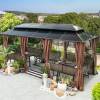 Picture of Wrought Iron Pergola Gazebo, Outdoor Villa Garden Terrace Rain and Sun Shelter