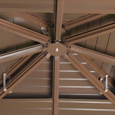 Galvanised Steel Pergola Gazebo with Solid Timber for Outdoor Villa Garden and Rooftop