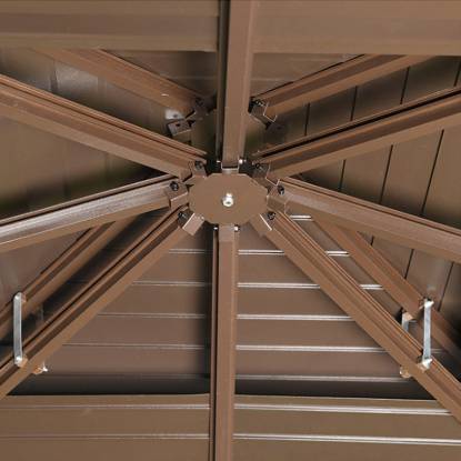 Picture of Galvanised Steel Pergola Gazebo with Solid Timber for Outdoor Villa Garden and Rooftop