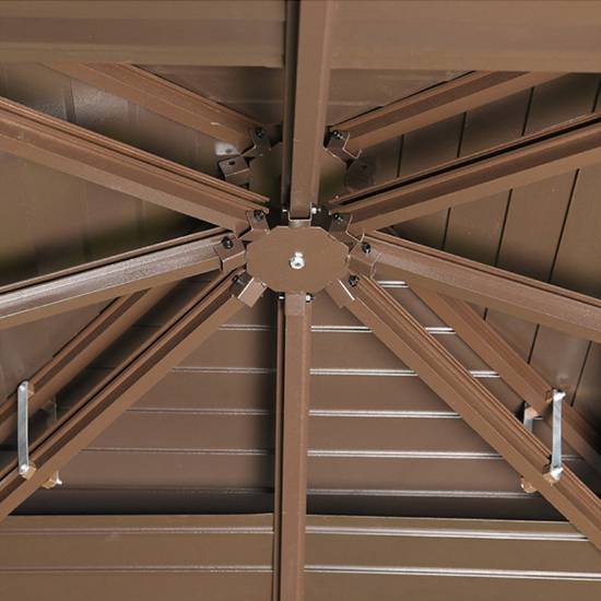 Picture of Galvanised Steel Pergola Gazebo with Solid Timber for Outdoor Villa Garden and Rooftop