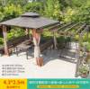 Picture of Galvanised Steel Pergola Gazebo with Solid Timber for Outdoor Villa Garden and Rooftop