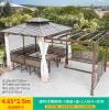 Picture of Galvanised Steel Pergola Gazebo with Solid Timber for Outdoor Villa Garden and Rooftop