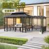 Picture of Outdoor Garden Gazebo Pergola, Treated Timber, Four-Post Pavilion, Galvanised Roof Shade