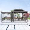 Picture of Outdoor Garden Gazebo Pergola, Treated Timber, Four-Post Pavilion, Galvanised Roof Shade