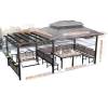 Picture of Outdoor Garden Gazebo Pergola, Treated Timber, Four-Post Pavilion, Galvanised Roof Shade