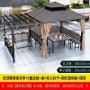 Picture of Outdoor Garden Gazebo Pergola, Treated Timber, Four-Post Pavilion, Galvanised Roof Shade