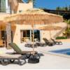 Picture of Outdoor Thatch Umbrella with Centre Pole, Roman Style Straw Garden Parasol
