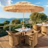 Picture of Outdoor Thatch Umbrella with Centre Pole, Roman Style Straw Garden Parasol