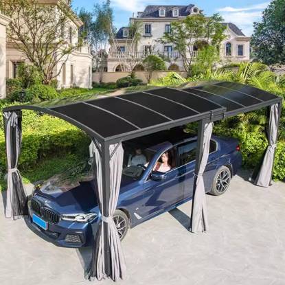 Picture of Retractable Portable Carport Shelter for Home, Sun and Rain Protection