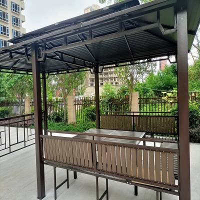 Extra Large Galvanised Steel Gazebo Pergola with Swing for Courtyard and Rooftop
