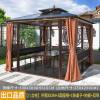Picture of Outdoor Aluminium Gazebo with Wrought Iron Details for Garden, Patio and Rooftop Terrace