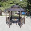 Picture of Hexagonal or Octagonal Gazebo with Galvanised Steel Roof, Garden Rain and Sun Shelter