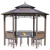 Picture of Hexagonal or Octagonal Gazebo with Galvanised Steel Roof, Garden Rain and Sun Shelter