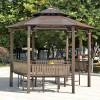 Picture of Hexagonal or Octagonal Gazebo with Galvanised Steel Roof, Garden Rain and Sun Shelter