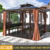 Picture of Outdoor Aluminium Gazebo with Wrought Iron Details for Garden, Patio and Rooftop Terrace