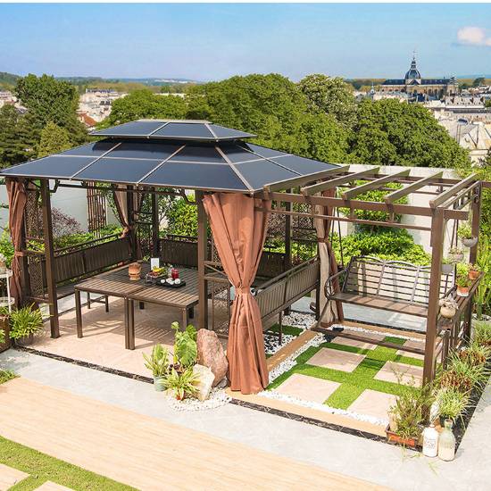 Picture of Premium Pergola Gazebo for Villa Garden, Terrace and Rooftop, Outdoor Sun Shelter