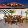 Picture of Balcony and Kiosk Umbrella, Outdoor Sun Umbrella with LED and Solar Centre Pole for Cafes and Gardens