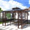 Picture of Modern Outdoor Gazebo with Polycarbonate Roof, Villa Garden Terrace Sun Shelter