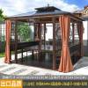 Picture of Modern Outdoor Gazebo with Polycarbonate Roof, Villa Garden Terrace Sun Shelter