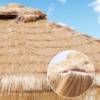 Picture of Outdoor Faux Thatch Straw Roman Umbrella, Folding Garden and Beach Umbrella for Resorts