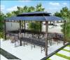 Picture of Wrought Iron Gazebo Canopy, Aluminium Sun Shelter for Balcony and Rooftop Garden