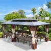 Picture of Wrought Iron Gazebo Canopy, Aluminium Sun Shelter for Balcony and Rooftop Garden