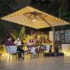 Picture of Outdoor Solar LED Roman Umbrella, Large Garden Patio and Beach Sun Umbrella