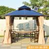 Picture of Round Wrought Iron Gazebo with Polycarbonate Roof, Home Garden and Site Tea Shelter