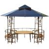 Picture of Round Wrought Iron Gazebo with Polycarbonate Roof, Home Garden and Site Tea Shelter