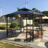 Picture of Round Wrought Iron Gazebo with Polycarbonate Roof, Home Garden and Site Tea Shelter