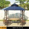 Picture of Round Wrought Iron Gazebo with Polycarbonate Roof, Home Garden and Site Tea Shelter
